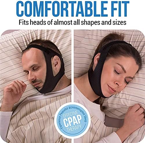 Aveela Anti נחירות רצועת סנטר למשתמשים ב- CPAP | בינוני | שמור על הפה סגור בזמן השינה | רצועת ראש נחרת מתכווננת מתכווננת